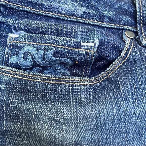 PAIGE LAUREL CANYON CROP FLORAL EMBROIDERY MIDNIGHT ROCKER CREASE WC032 33x23 - Picture 8 of 14